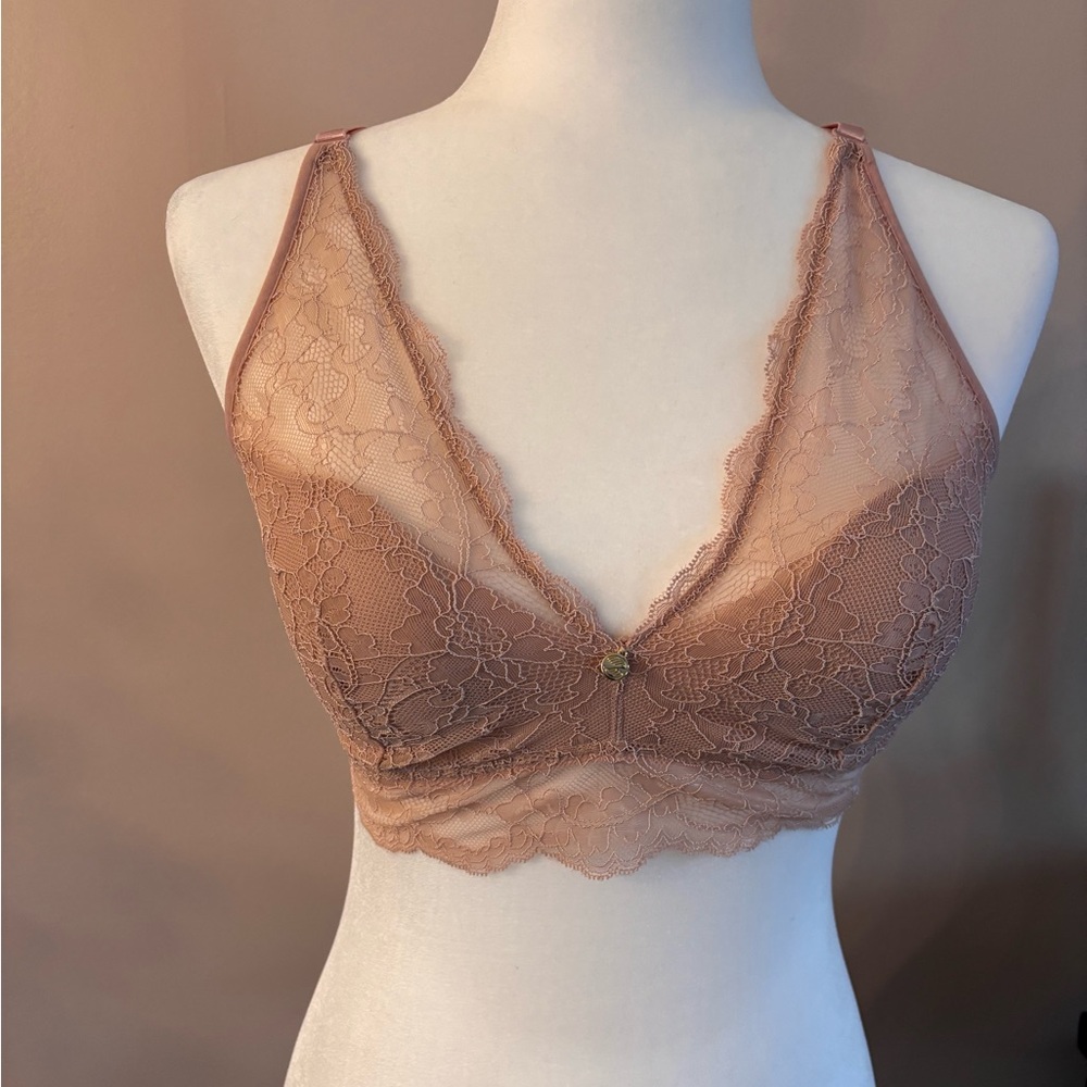 VENUS Sexy Lace Bralette in tan/blush pink